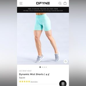 DFYNE Mist Collection Shorts “Ice Mint” color size Small.
